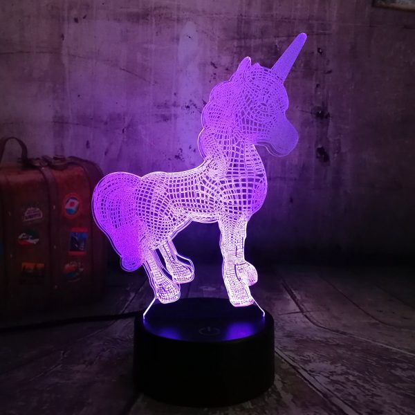 3D Unicorn Night Light with Remote Control_2