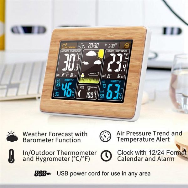 LCD Display Weather Station Alarm Clock_8