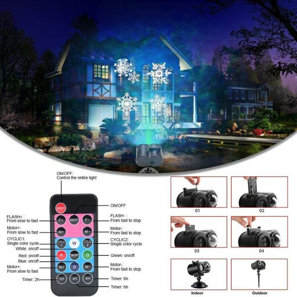 2 in 1 Christmas Holiday Projector Lights with Ocean wave Light 16 Film Options_7