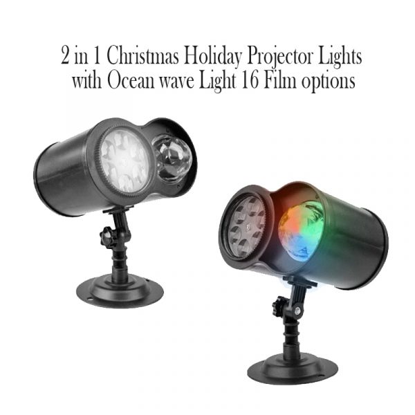 2 in 1 Christmas Holiday Projector Lights with Ocean wave Light 16 Film Options_3