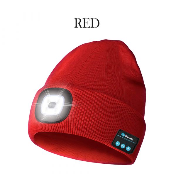 Bluetooth Music Knitted Hat with LED Lamp Cap_4