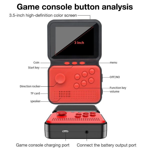 3 Inch Mini Rechargeable Handheld M3 Retro Game Controller, 900+ Classic Games_1