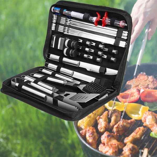 30Pcs Stainless Steel Barbecue Tool Set and Cooking Tools for Outdoor Camping_11
