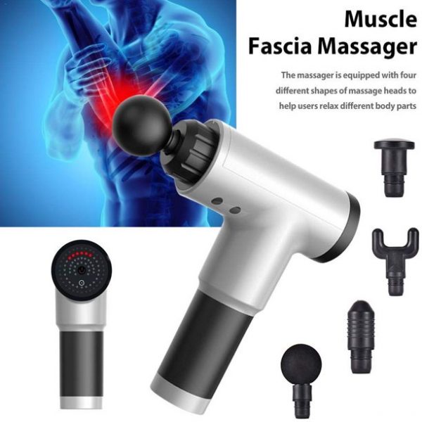 Rechargeable Electric Deep Muscle Tissue Massage Gun with 4 Massage Heads_11