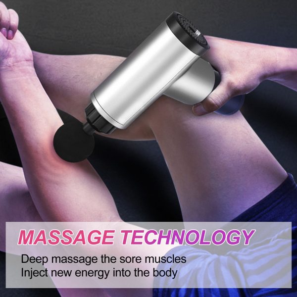 Rechargeable Electric Deep Muscle Tissue Massage Gun with 4 Massage Heads_4