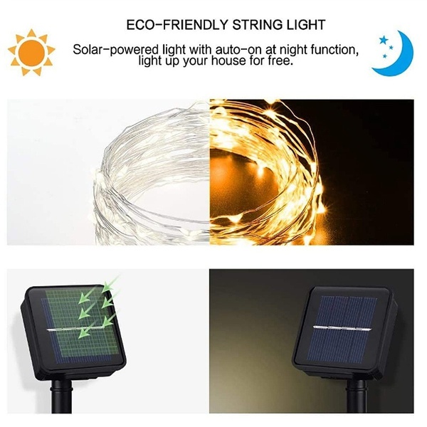 Waterproof Outdoor Solar LED Strip Mini String Lights 10M_17