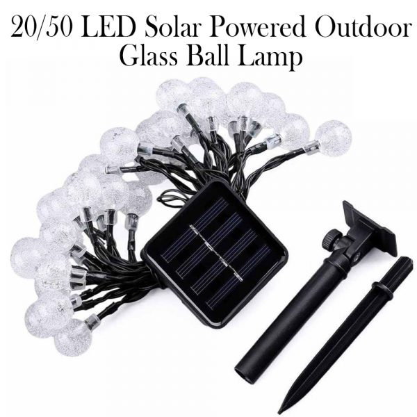 20/50 LED Solar Powered Outdoor Glass Ball Lamp_8