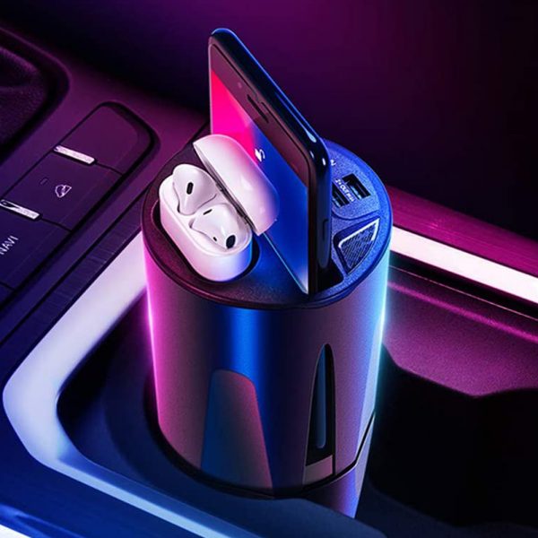 Qi Enabled Wireless Car Charger Cup with USB Output 10W Fast Charging for Qi Enabled Phones and Air Pods_6