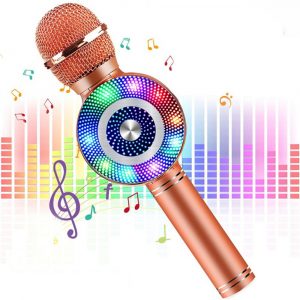 Wireless Bluetooth Microphone with Large Speaker and LED Lights- USB Charging