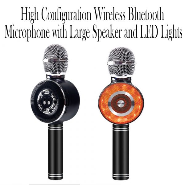 High Configuration Wireless Bluetooth Microphone with Large Speaker and LED Lights_9