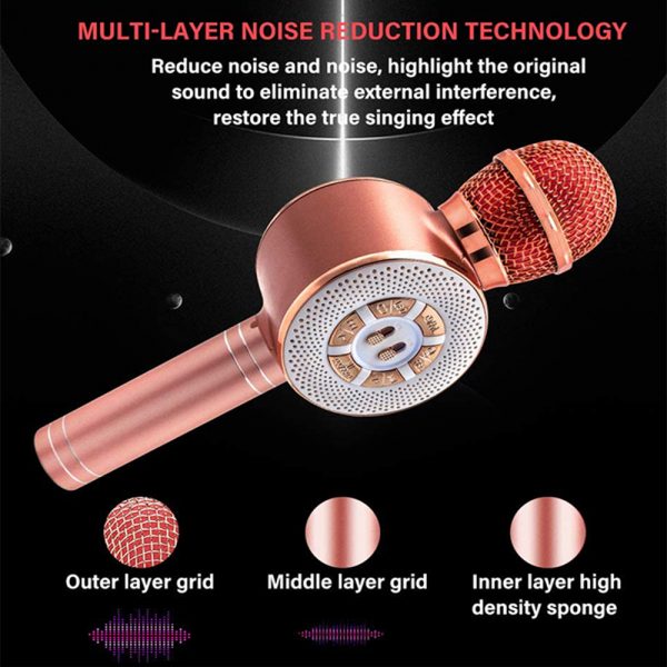 High Configuration Wireless Bluetooth Microphone with Large Speaker and LED Lights_6