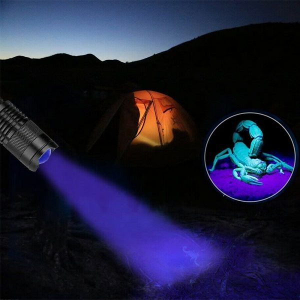 Mini LED UV Flashlight Ultraviolet Flashlight with Zoom Function UV Black Light Fake Bill and Pet Urine Stain Detector_5