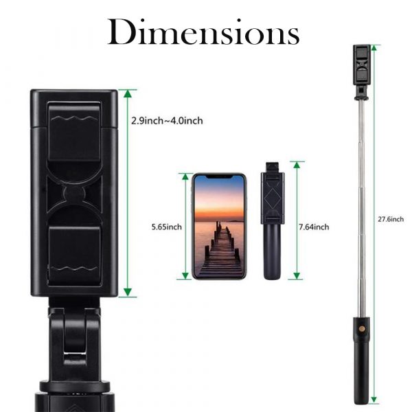 3 In 1 Wireless Bluetooth Selfie Stick Foldable Mini Tripod Expandable Monopod with Remote Control For iPhone iOS Android_6