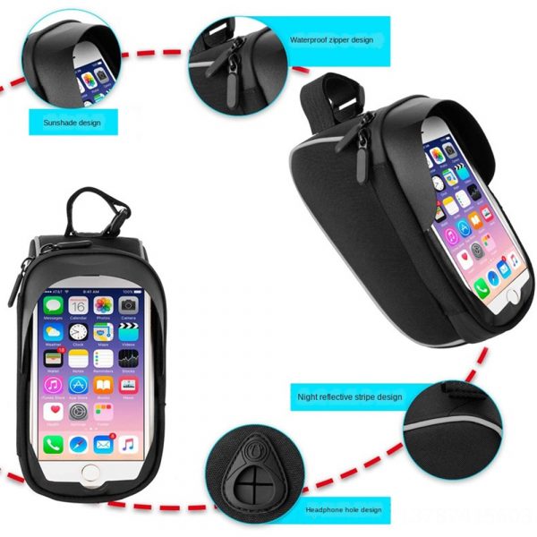 Large Capacity Waterproof Bicycle Phone Mount Bag Phone Case Holder Cycling Top Tube Frame Bag for 6.5 inch Devices_4