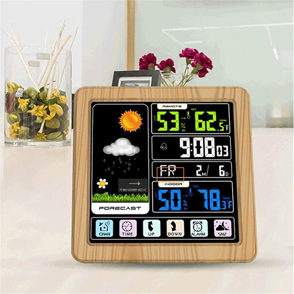 Digital Wireless Multi-Functional Weather Clock Color Screen Creative Home Touch Screen Thermometer Forecast Station Clock_1