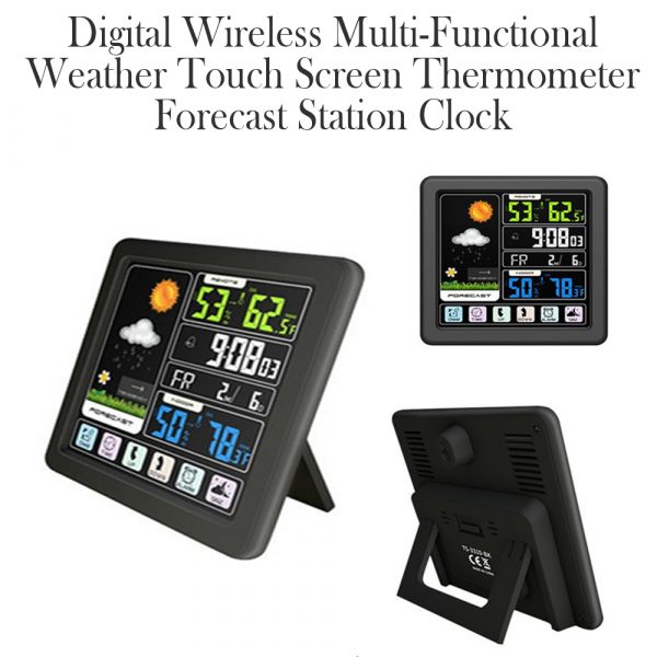 Digital Wireless Multi-Functional Weather Clock Color Screen Creative Home Touch Screen Thermometer Forecast Station Clock_10