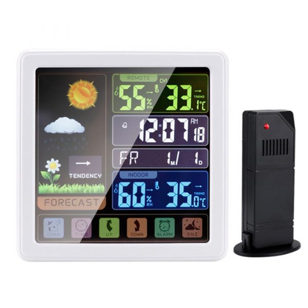Digital Wireless Multi-Functional Weather Clock Color Screen Creative Home Touch Screen Thermometer Forecast Station Clock_12