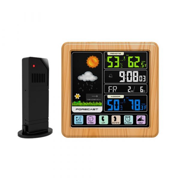 Digital Wireless Multi-Functional Weather Clock Color Screen Creative Home Touch Screen Thermometer Forecast Station Clock_13