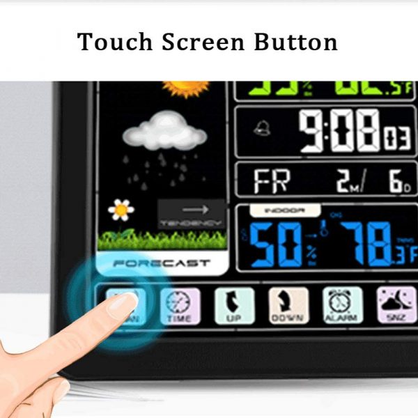 Digital Wireless Multi-Functional Weather Clock Color Screen Creative Home Touch Screen Thermometer Forecast Station Clock_4