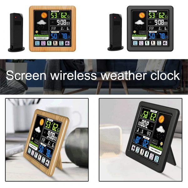 Digital Wireless Multi-Functional Weather Clock Color Screen Creative Home Touch Screen Thermometer Forecast Station Clock_6