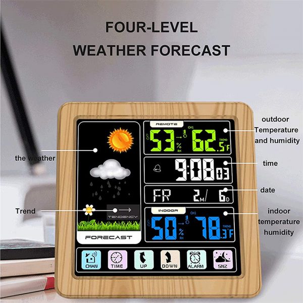 Digital Wireless Multi-Functional Weather Clock Color Screen Creative Home Touch Screen Thermometer Forecast Station Clock_8