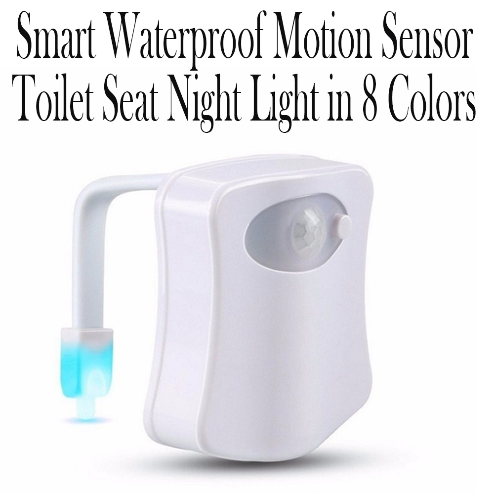 Toilet Bowl Motion Sensor LED Night Light 8 Colors Waterproof Seat Lamp  Bathroom