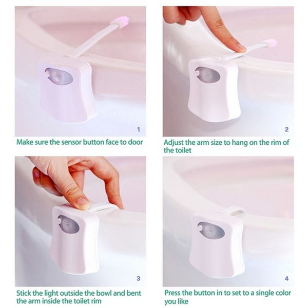 Smart Waterproof Motion Sensor Toilet Seat Night Light in 8 Colors_10