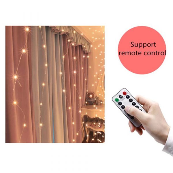 USB Remote Controlled Smart LED Light Curtain with Hook in White, Warm White and Colorful_14