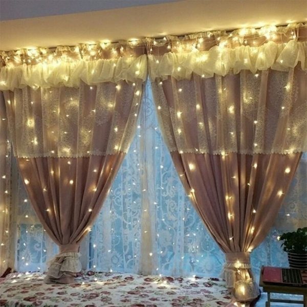 USB Remote Controlled Smart LED Light Curtain with Hook in White, Warm White and Colorful_5
