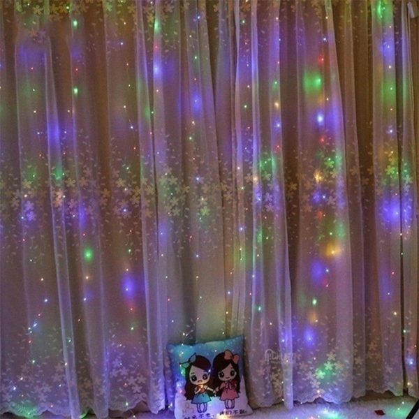USB Remote Controlled Smart LED Light Curtain with Hook in White, Warm White and Colorful_6