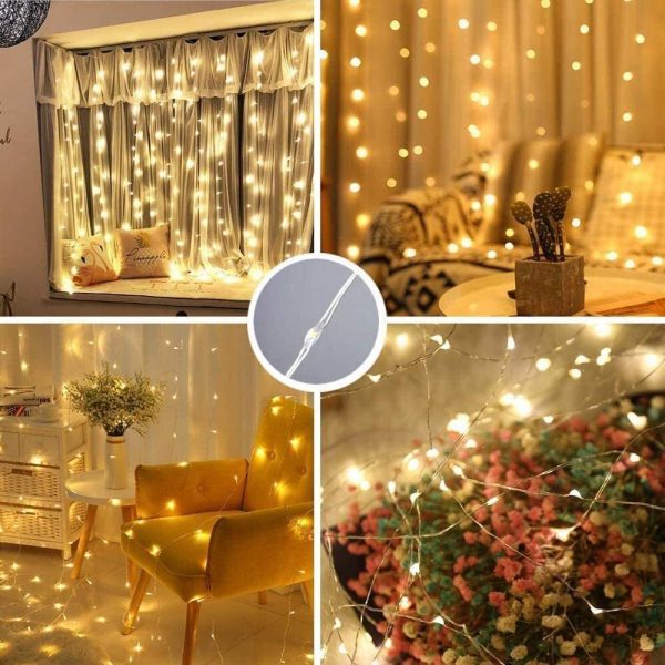 USB Remote Controlled Smart LED Light Curtain with Hook in White, Warm White and Colorful_8