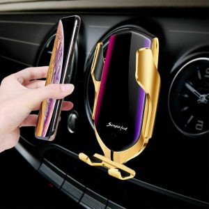 Infrared Sensor Wireless Car Charger for QI Devices and Car Phone Holder Air Vent Clip Type