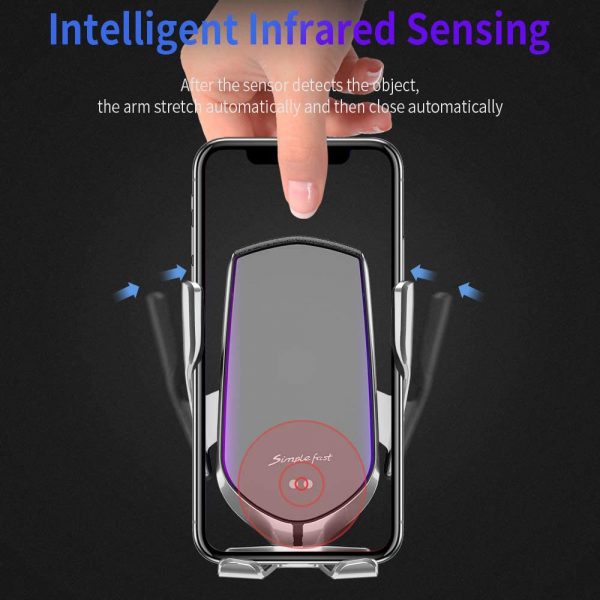 Infrared Sensor Wireless Car Charger for QI Devices and Car Phone Holder Air Vent Clip Type_10