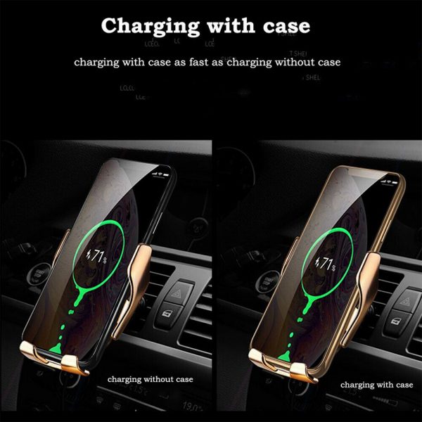 Infrared Sensor Wireless Car Charger for QI Devices and Car Phone Holder Air Vent Clip Type_4