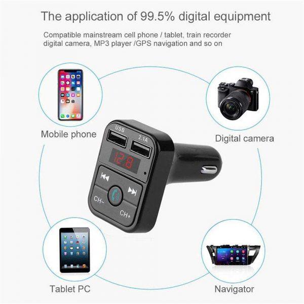 Wireless Bluetooth FM Transmitter Hands-free Car Kit MP3 Audio Music Player Dual USB Radio Modulator and 2.1A USB Charger_10