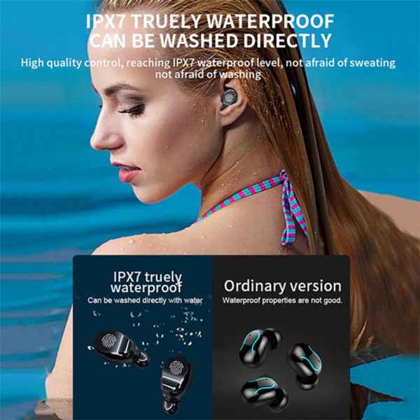 V8 Wireless Earphones Bluetooth 5.0 8D Bass Stereo Waterproof Earbuds Hands-free Headset with Microphone and Charging Case_4