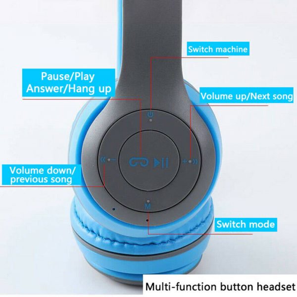 P47 Bluetooth Folding Stereo Headset for Music, Gaming and Exercising_12