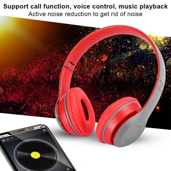 P47 Bluetooth Folding Stereo Headset for Music, Gaming and Exercising_9