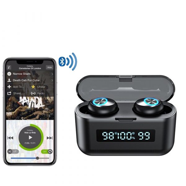 X35 Binaural Triple Display Wireless Bluetooth 5.0 In-ear Earphones with Built-in Mic and Charging Case_1