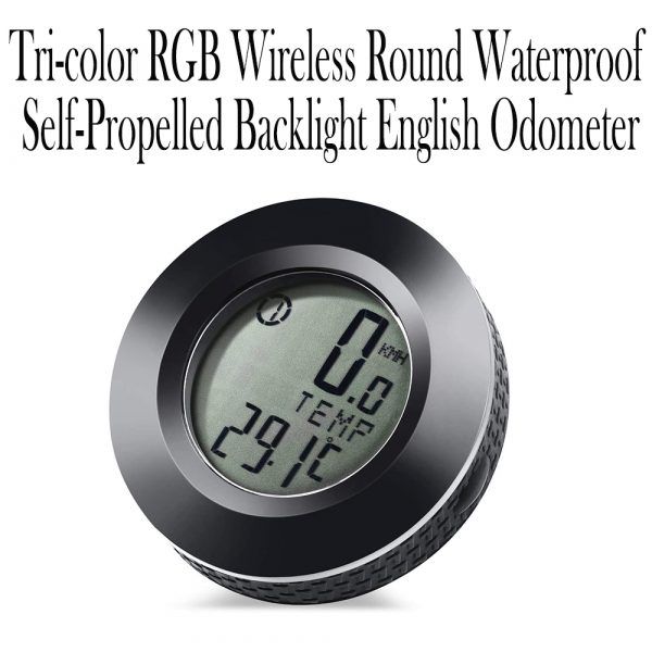 Tri-color RGB Wireless Round Waterproof Self-Propelled Backlight English Odometer_9