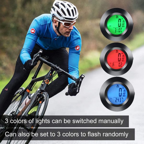 Tri-color RGB Wireless Round Waterproof Self-Propelled Backlight English Odometer_13