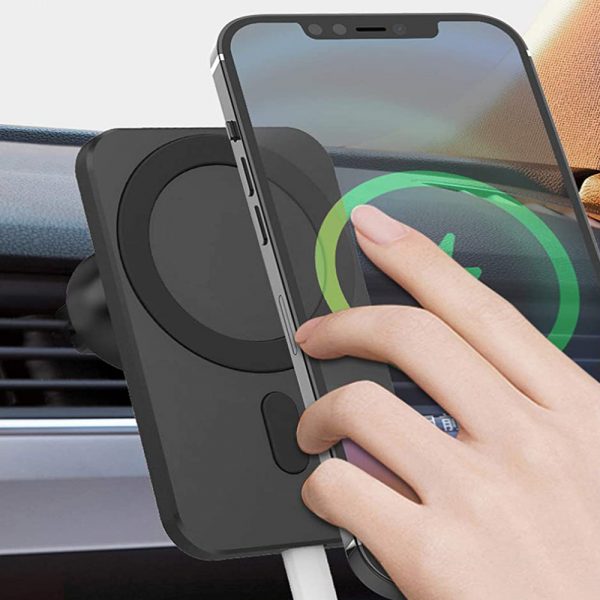 15W Fast Charging Magnetic Wireless Car Charger Stand Holder for QI Phones iPhone 12 Mini Pro Max_1