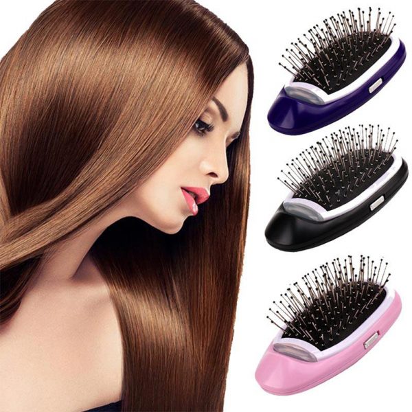 Negative Ion Battery Operated Hair Brush Styling Hair Comb and Scalp Massager_2