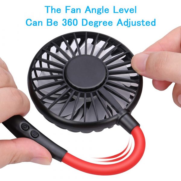 2-in-1 Hanging and Desktop Standing 360 Degree Adjustable Rechargeable Portable Neck Fan_7