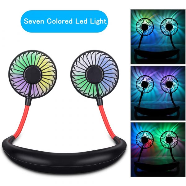 2-in-1 Hanging and Desktop Standing 360 Degree Adjustable Rechargeable Portable Neck Fan_8