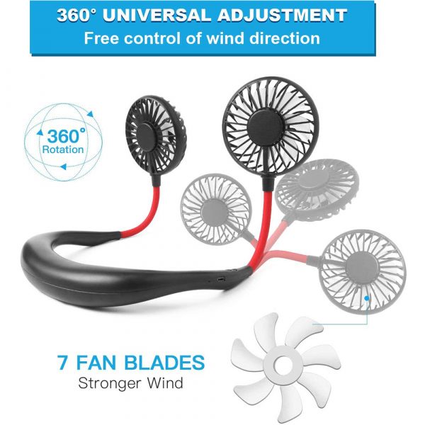 2-in-1 Hanging and Desktop Standing 360 Degree Adjustable Rechargeable Portable Neck Fan_10
