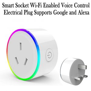 Smart Socket Wi-Fi Enabled Voice Control Electrical Plug Supports Google and Alexa.