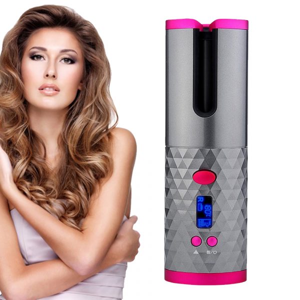 USB Rechargeable Cordless Auto-Rotating Ceramic Portable Women's Hair Curler_1