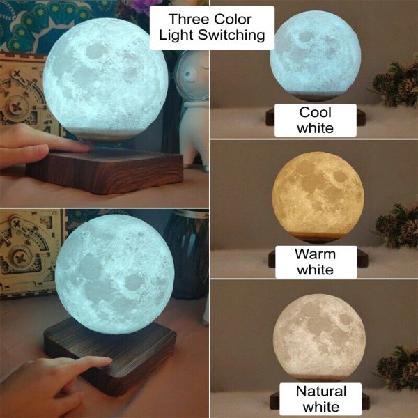 USB Charging 3D Magnetic Levitating LED Touch Night Lamp in Moon, Mars, and Jupiter_8