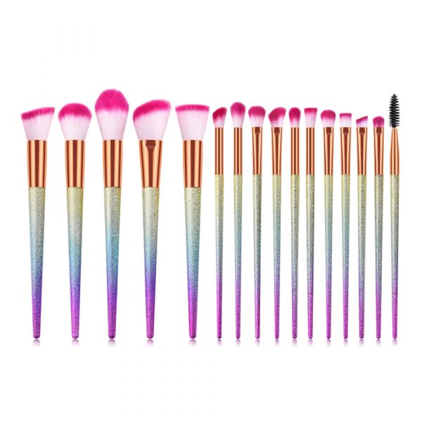 16-pcs Full Sized Cone Shaped Makeup Brush Set for Liquid and Powder Makeup_0